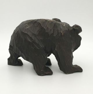 Vintage Hand Carved Wood Black Bear Ainu Hokkaido,  Signed,  Made in Japan 3