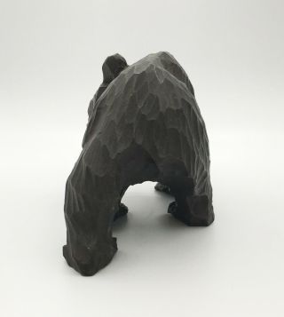 Vintage Hand Carved Wood Black Bear Ainu Hokkaido,  Signed,  Made in Japan 4