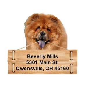 Chow Chow Return Address Labels Die Cut To Shape Of Dog And Sign