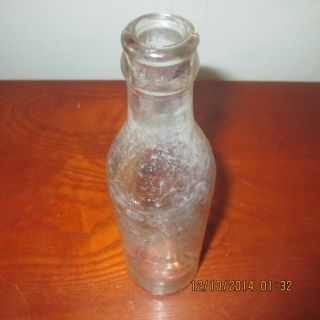 VINTAGE SHASTA WATER BOTTLING CO - SODA POP BOTTLE - CLEAR EMBOSSED GLASS - SCARCE 4