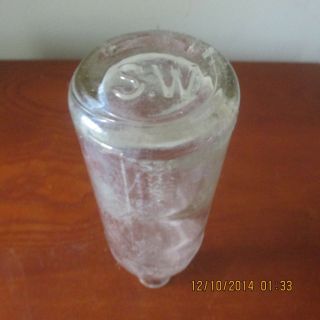 VINTAGE SHASTA WATER BOTTLING CO - SODA POP BOTTLE - CLEAR EMBOSSED GLASS - SCARCE 5