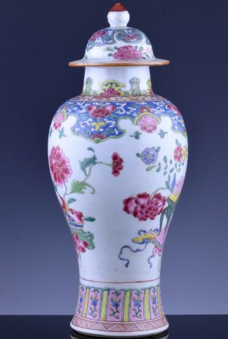 VERY FINE 18THC CHINESE QIANLONG FAMILLE ROSE IMPERIAL PRECIOUS OBJECTS VASE 2
