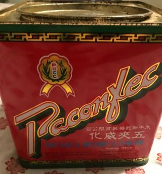 Vintage Large Paconfec Cookie Tin Pacific Biscuit & Confectionery Co.  Hong Kong 3