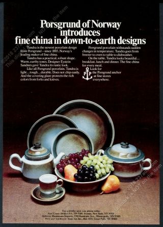 1976 Porsgrund Of Norway Tundra Porelain Dishes Photo Vintage Print Ad