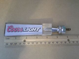 Coors Light Beer Tap Handle Pull Lucite Clear Red&black&silver.  Very Good Cond