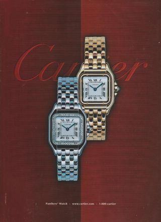 Cartier Panthere Wrist Watch 2000 Print Ad Rare