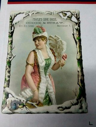 Victorian Advertising Trade Card 2 - - - Shoes - - People 