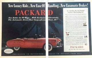 1952 Packard Convertible Vintage Advertisement Print Art Car Ad Poster Lg76