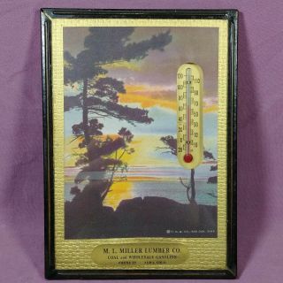 Vintage Thermometer Advertising Piece - Frame 5 " X 7 " Coal Gasoline Lumber