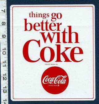 Coca Cola Decal Sticker Sign Nos Soda Machine Door Advertising Country Store Us