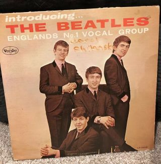Beatles Lp " Introducing The Beatles " Version 2 Mono Column Back -
