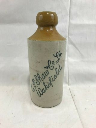 Orig.  Antique E.  P.  Shaw Wakefield Ginger Beer Denby Stoneware Bottle