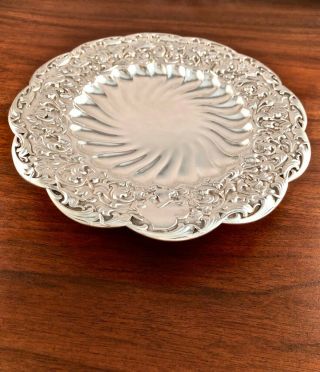 Rare Whiting Mfg Co.  Sterling Silver Footed Salver / Tray: Heraldic Pattern