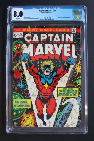 Captain Marvel 29 Cosmic Powers 1973 Thanos Saga Classic Starlin - C Cgc 8.  0