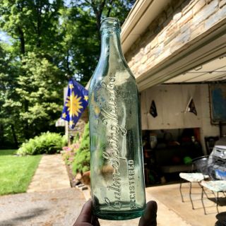Early Soda Bottle Caton Spring Water Co Catonsville Md Aqua Script 1920s