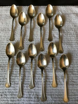 Set Of 12 Sterling Silver Teaspoons 5 3/4 " Columbia Reed & Barton