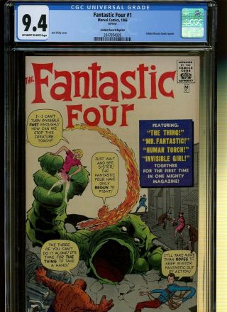 Fantastic Four 1 Cgc 9.  4 | Marvel 1966 | Golden Record Reprint.