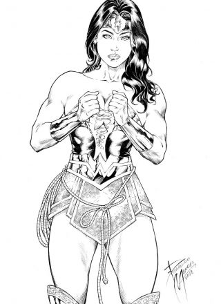 Wonder Woman By Ronaldo Mendes - Art Pinup Drawing Comic
