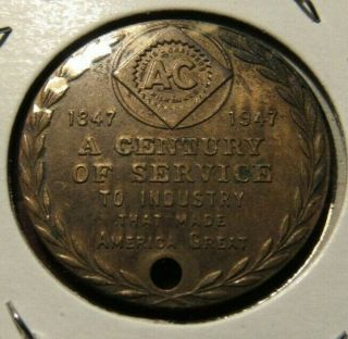 1947 Allis - Chalmers AC Tractors 100th Anniversary Token - Milwaukee,  WI 2