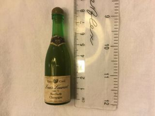Vintage Miniature Champagne Bottle Louis Laurent Glass Micro 8.  5cm