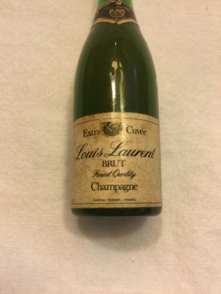 vintage miniature champagne bottle louis laurent glass Micro 8.  5cm 5