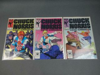 Vintage 1987 Marvel / Star Comics Chuck Norris Karate Kommandos 1,  2,  3 Fine