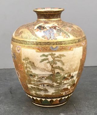 Japanese Meiji Satsuma Vase,  Signed