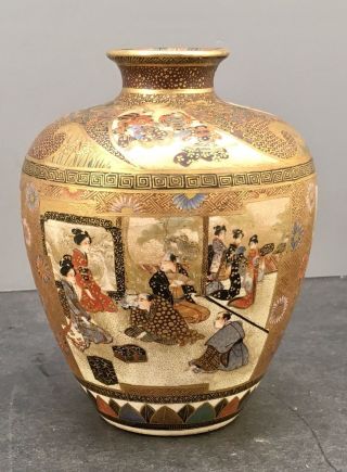 Japanese Meiji Satsuma Vase,  Signed 3