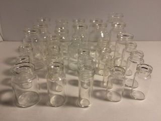 30 Small Clear Glass Bottles.