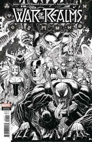 War Of The Realms 4 1:200 Adams Black & White Variant Cover