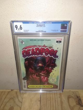Deadpool 5 Cgc 9.  6 Nm,  Garbage Pail Kids Homage Cover Young Hepburn