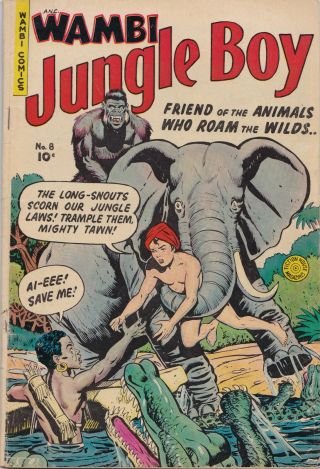 Wambi The Jungle Boy 8 1950 Vg Cond.  3 Great Wambi Stories