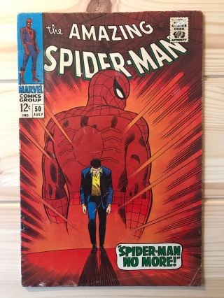 Spiderman 50 First Printing 1967 Marvel Comic Book 1st Kingpin