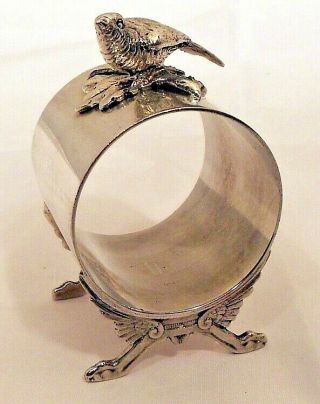 A Sterling Figural Napkin Ring,  With Bird,  American