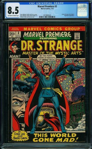 Marvel Premiere 3 - Cgc 8.  5 Vf,  - Marvel 1972 - Doctor Strange Begins