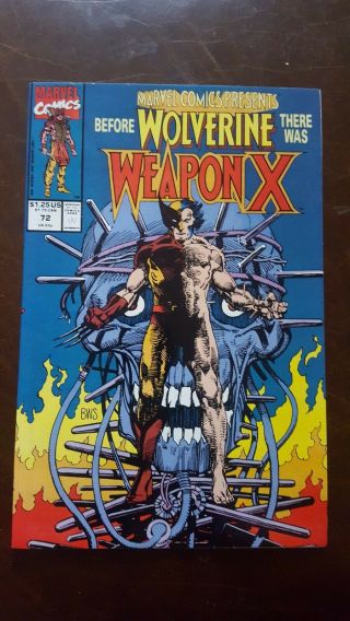 Marvel Comics Presents 72 1st Weapon X Nm,  Key Wolverine 1st Print White Pages