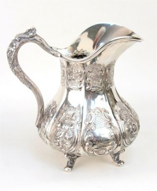 W.  Adams 1849 American Coin Silver Pitcher with York History Moses G Leonard 2
