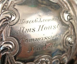 W.  Adams 1849 American Coin Silver Pitcher with York History Moses G Leonard 6