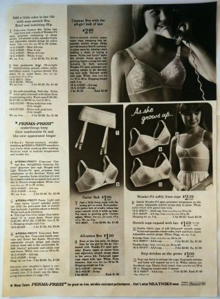 60 ' s Vintage PAPER PRINT AD push - up curve strapless bra women lingerie underwear 2