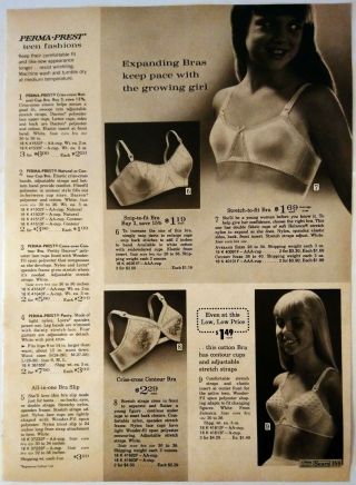70 ' s Vintage PAPER PRINT AD decollete fashion bra undies lingerie underwear 2
