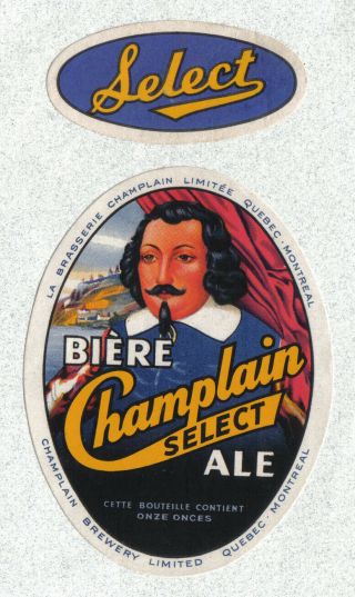 Beer Label - Canada - Champlain Select Ale - Quebec City,  Quebec
