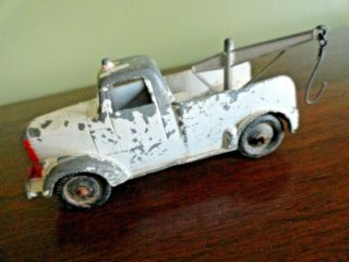 Vintage Toy Metal White Truck W/ Crane - Usa