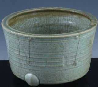 Large 14/15thc Chinese Ming Dynasty Longquan Celadon Crackle Glazed Censer Bowl