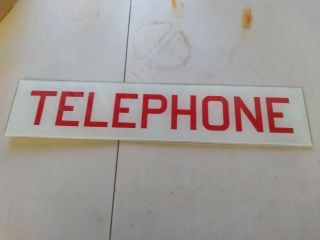 Vintge Red Telephone Booth Glass Telephone Sign Collectable