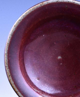 EARLY CHINESE JUNYAO RED BLUE FLAMBE GLAZE SMALL SCHOLARS DISH 3