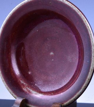 EARLY CHINESE JUNYAO RED BLUE FLAMBE GLAZE SMALL SCHOLARS DISH 4