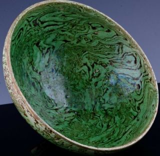 EARLY CHINESE GREEN MARBLE GLAZED BOWL TANG TO EARLY MING DYNASTY 3