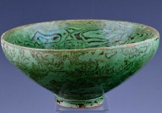 EARLY CHINESE GREEN MARBLE GLAZED BOWL TANG TO EARLY MING DYNASTY 4