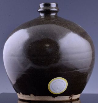 Fine Rare 12thc Chinese Song Dynasty Cizhou Black Tea Monochrome Glaze Jar