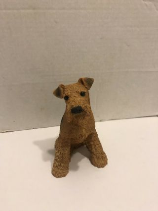 1988 Castagna Sitting Airdale Terrier Dog Figurine - Made In Italy - 6 " T X 4 " Deep